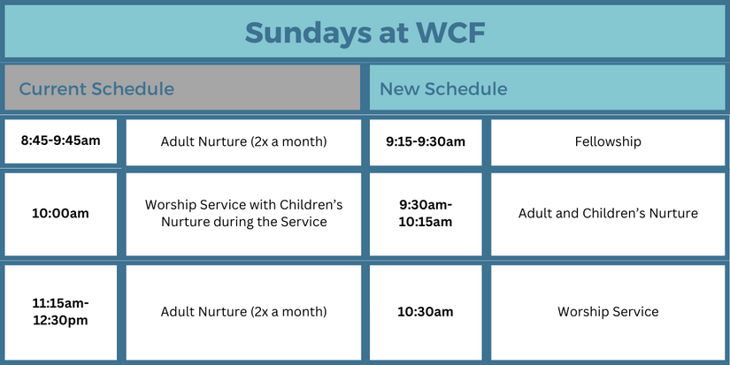 New Sunday Schedule